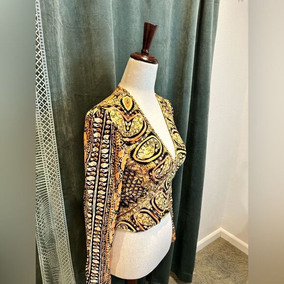 Free People 'Wild and Free' Cropped Blouse – Boho Style, Size S - Picture 6 of 11